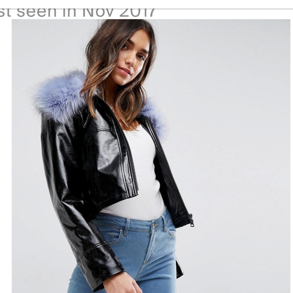 ASOS Urbancode LondonVinyl Metallic Cropped Jacket